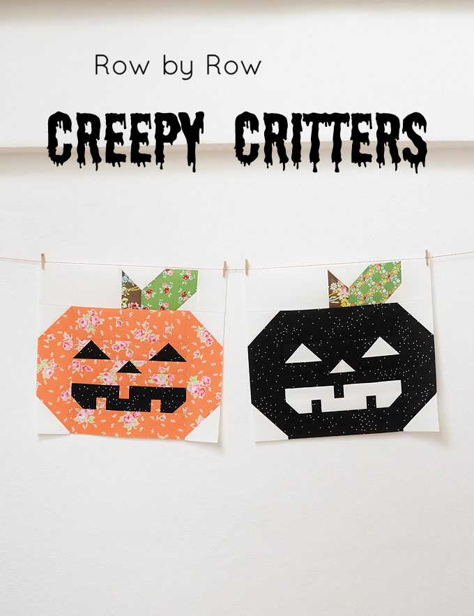 Creepy Critters Halloween Quilt - Pumpkin Quilt Block