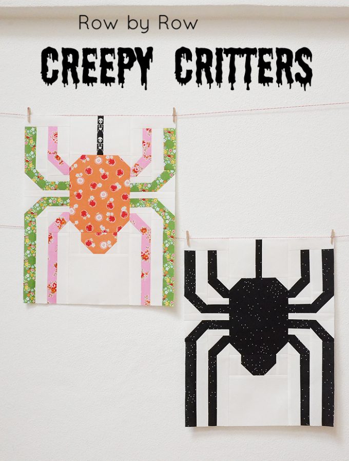 Creepy Critters Halloween Quilt - Spider Quilt Block