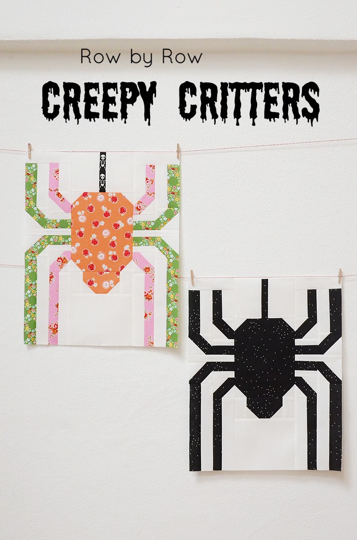 Creepy Critters Halloween Quilt - Spider Quilt Block