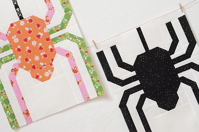 Creepy Critters Halloween Quilt - Spider Quilt Block