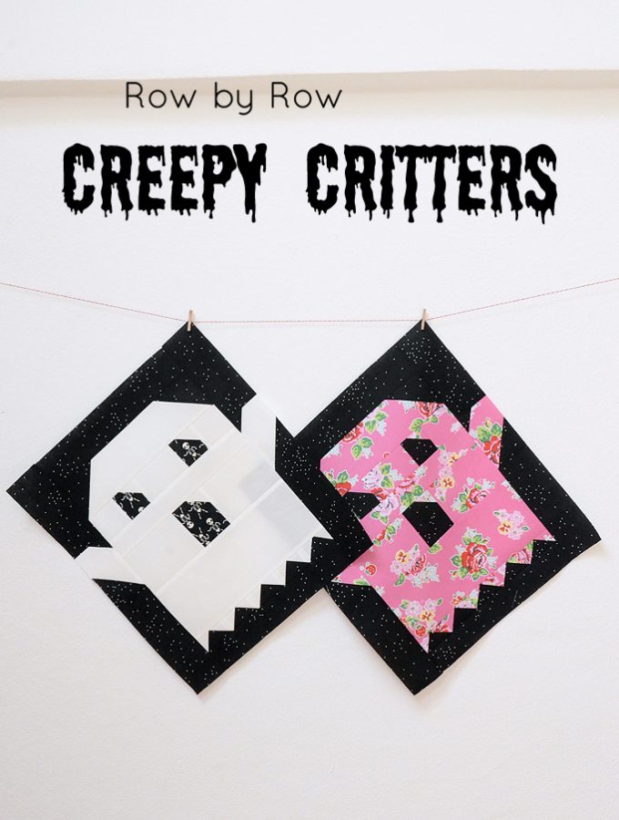 Creepy Critters Halloween Quilt - Ghost Quilt Block