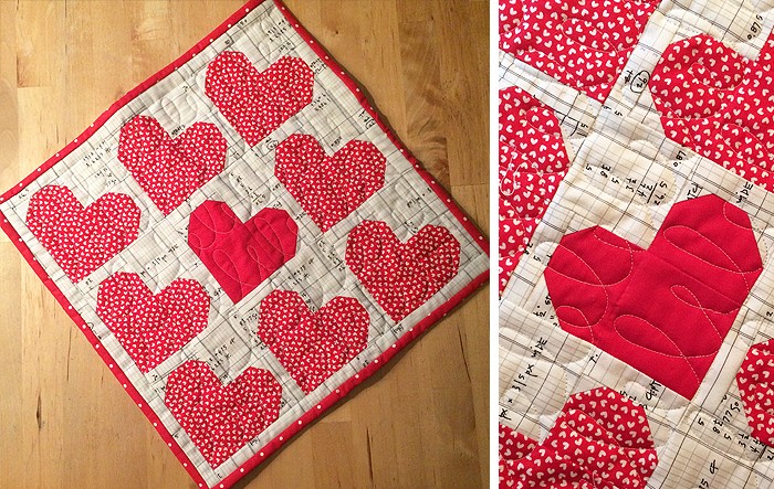Tiny Hearts Mini Quilt Pattern by Nadra Ridgeway of ellis & higgs