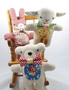 Three Little Friends Bunny Bear and Lambkin Softie Pattern