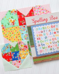 Spelling Bee Sew Along Heart Quilt Blocks by Nadra Ridgeway of ellis & higgs