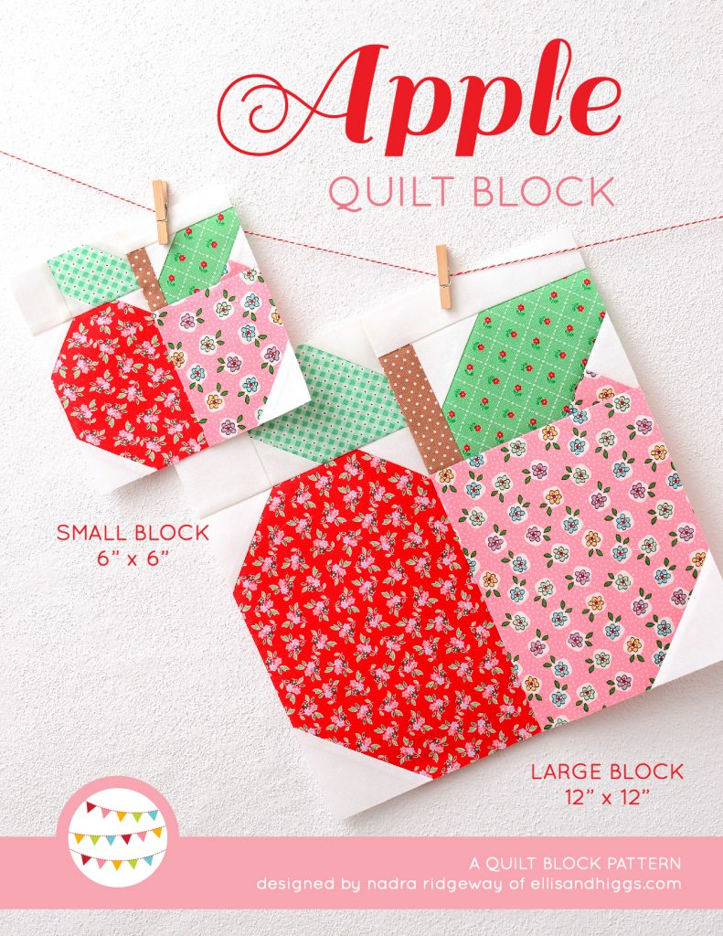 New Fall Quilt Pattern Apple Quilt Block ellis & higgs