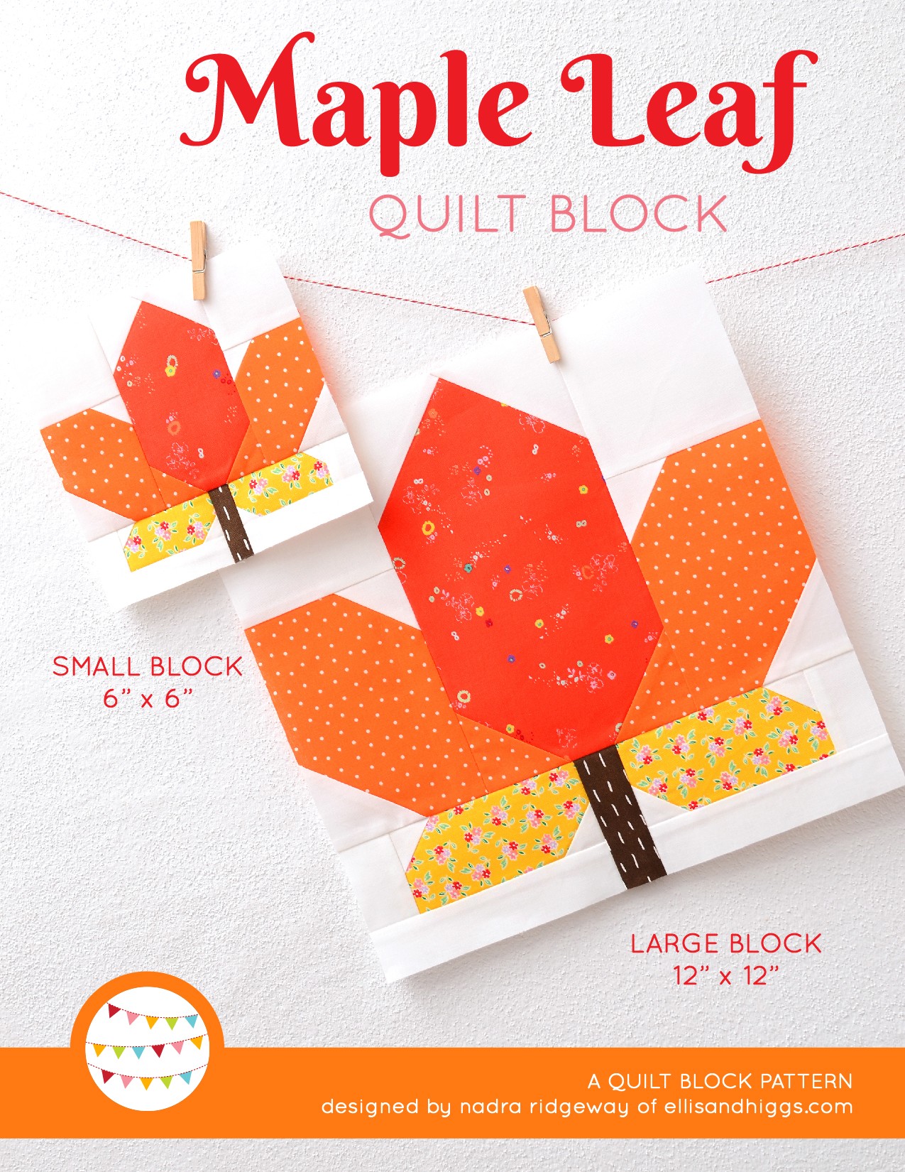 New Fall Quilt Patterns by Nadra Ridgeway of ellis & higgs - Maple Leaf Quilt Block