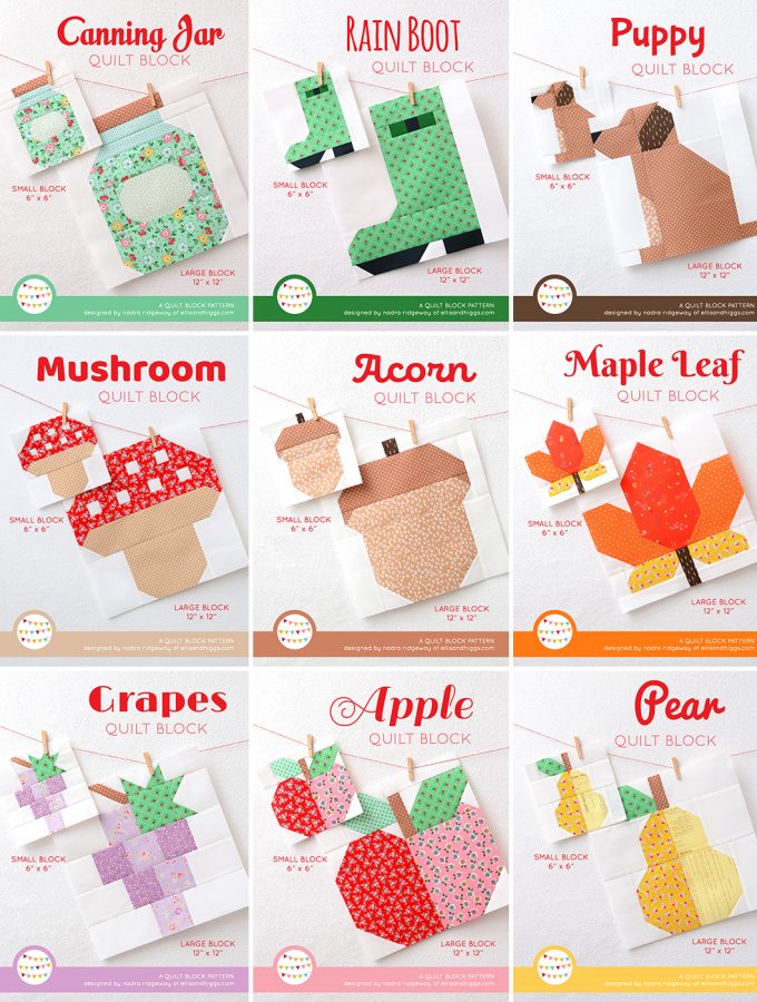 New Fall Quilt Block Patterns by Nadra Ridgeway of ellis & higgs