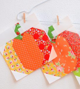 Pumpkin Quilt Block or Make your own Precuts or How to sew small pieces
