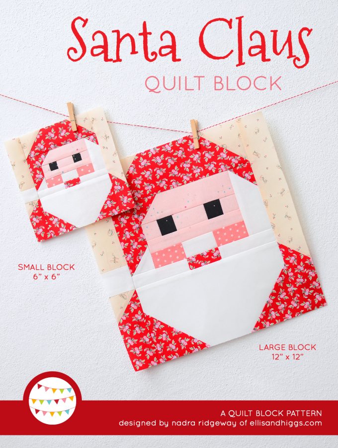 Santa Claus Quilt Block Pattern - Christmas Quilt Pattern