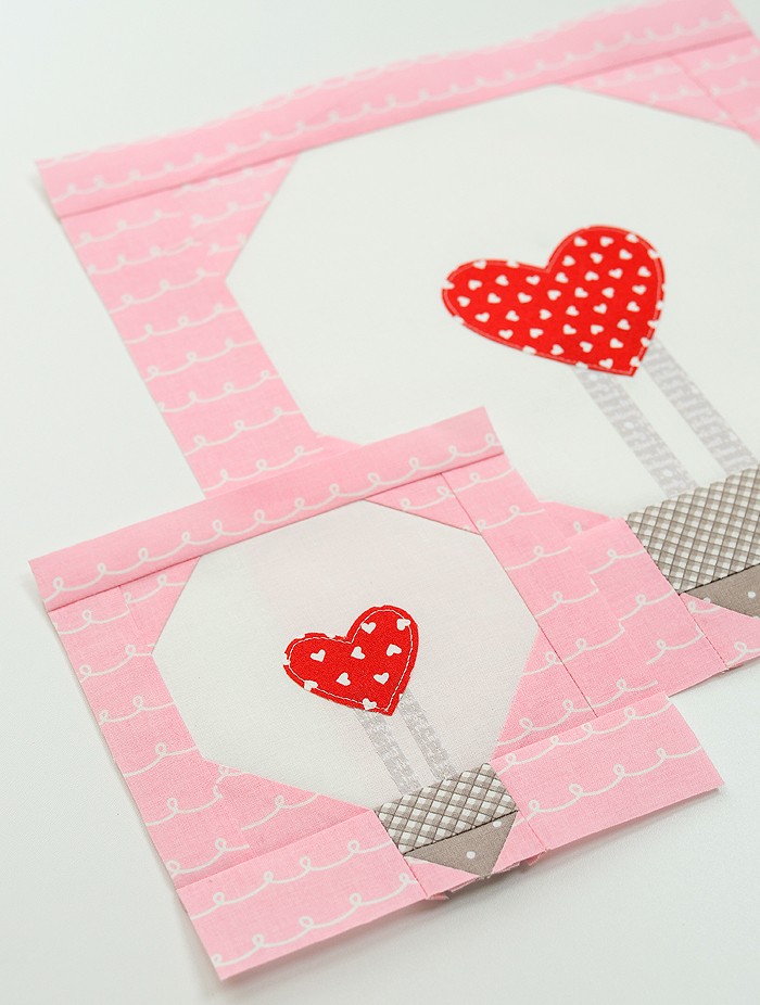 Heart Bulb Quilt Block - Valentine's Day Quilt Pattern