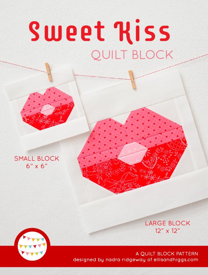 Lips Quilt Block Pattern - Valentine's Day Quilt Pattern