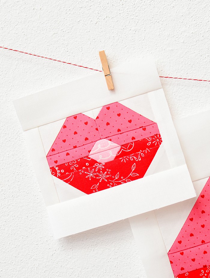 Lips Quilt Block - Valentine's Day Quilt Pattern