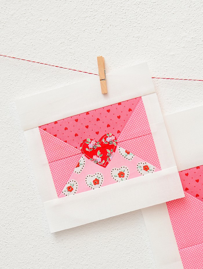 Love Note Quilt Block - Valentine's Day Quilt Pattern