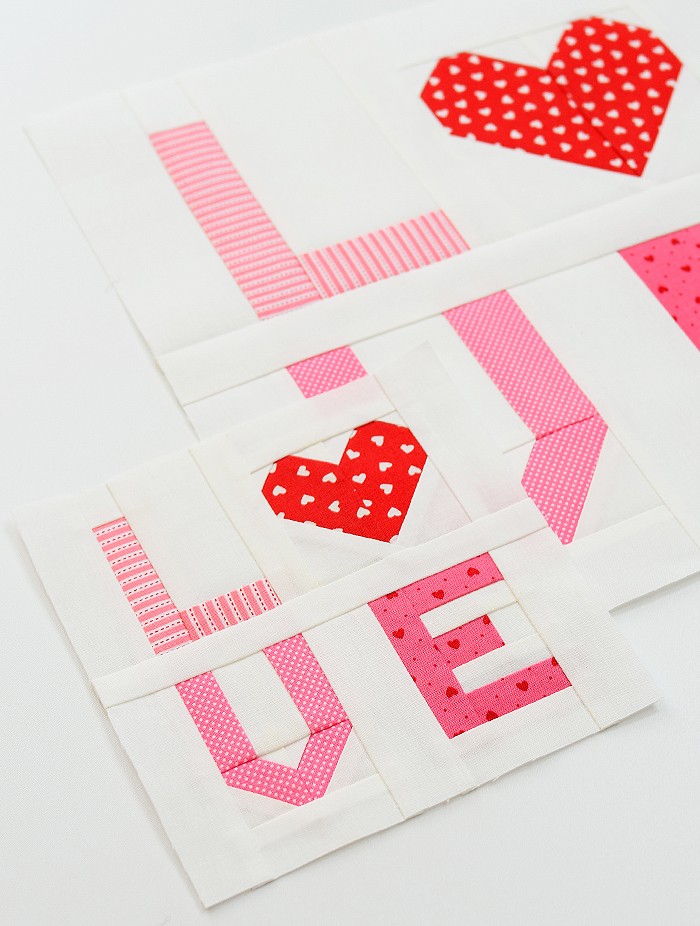 Love Sign Quilt Block - Valentine's Day Quilt Pattern