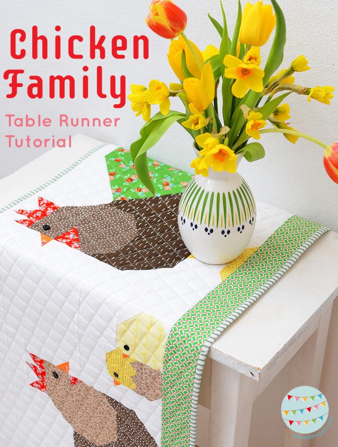 Chicken Family Easter Quilt Table Runner Tutorial