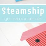 Steam ship quilt block in two sizes