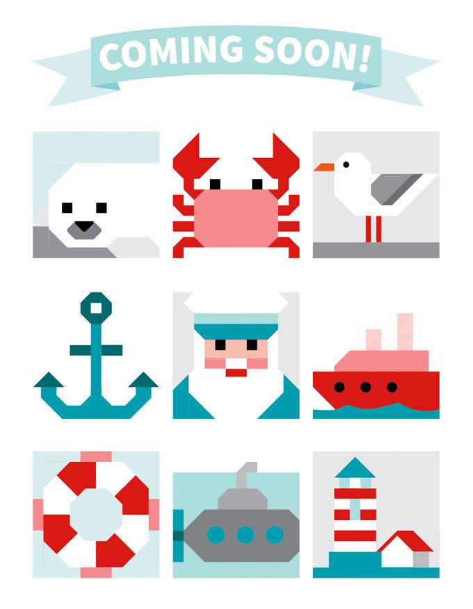 Nine different nautical quilt pattern designs coming soon!