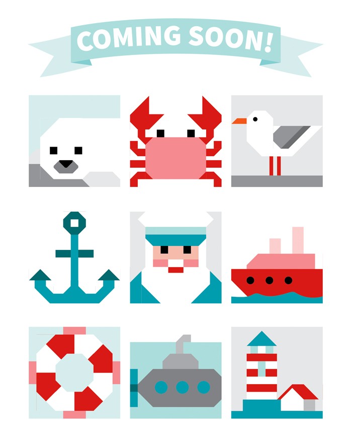 Nine different nautical quilt pattern designs coming soon!