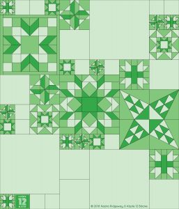 Der Eight Hands Around Quilt Block ist das sechste Muster des 2019er 6 Köpfe 12 Blöcke - Quilts. Das Tutorial findest du bei Katharina von greenfietsen!