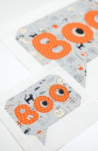 Boo quilt block in two sizes
