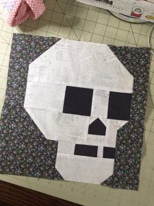 Skull quilt block