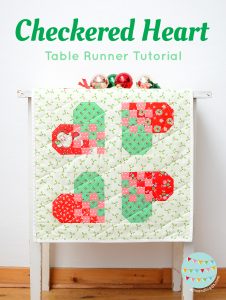 The Checkered Heart table runner - a free Christmas quil pattern