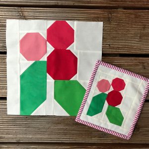 Holly Berry quilt block and mini quilt
