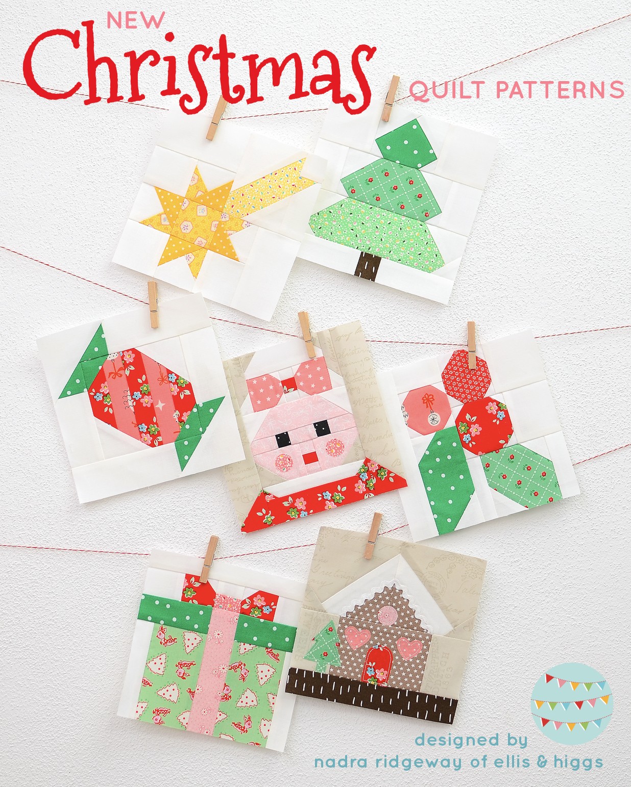 Christmas quilt patterns - Christmas quilt blocks hanging on the wall