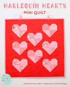 Harlequin Hearts Mini Quilt - Heart Quilt Pattern