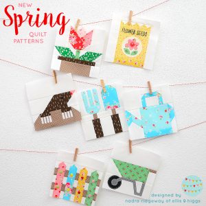 Spring quilt blocks hanging on a wall - Spring Quilt patterns