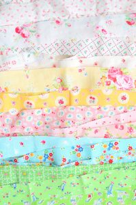 Pastel and low volume fabric strips
