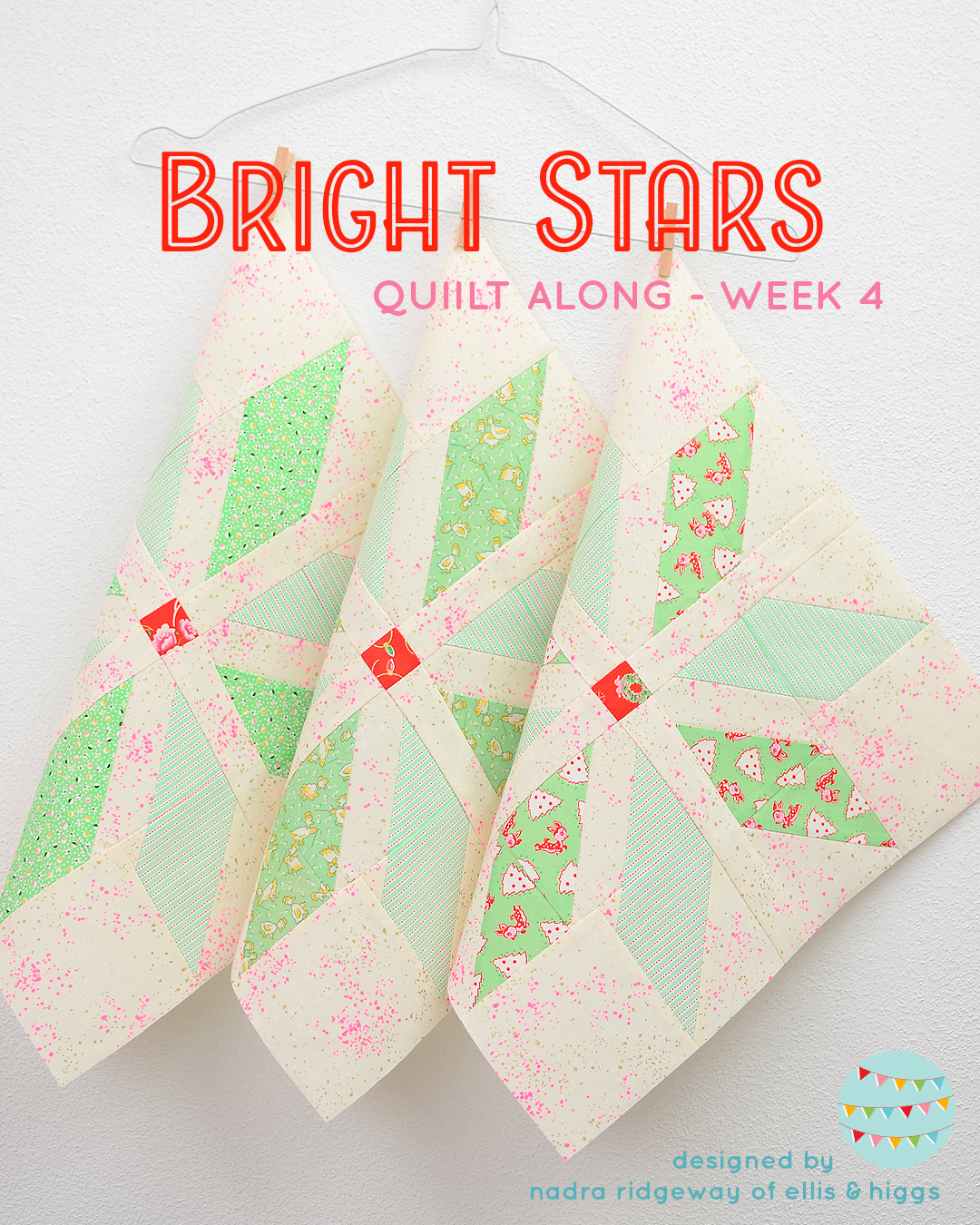 Light green star quilt blocks