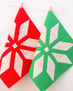 Red and green star quilt blocks