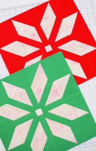 Red and green star quilt blocks