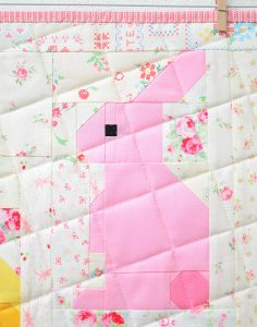 Bunny Easter quilt pattern - pink bunny