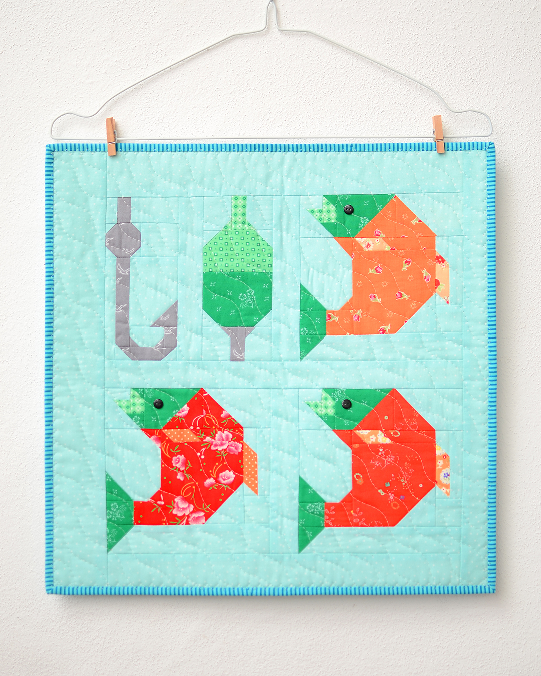 Let's go fishing mini quilt pattern - Camping quilt patterns