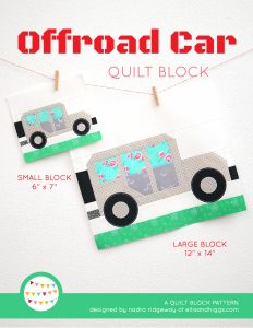Summer quilt patterns - Offroad Car quilt pattern