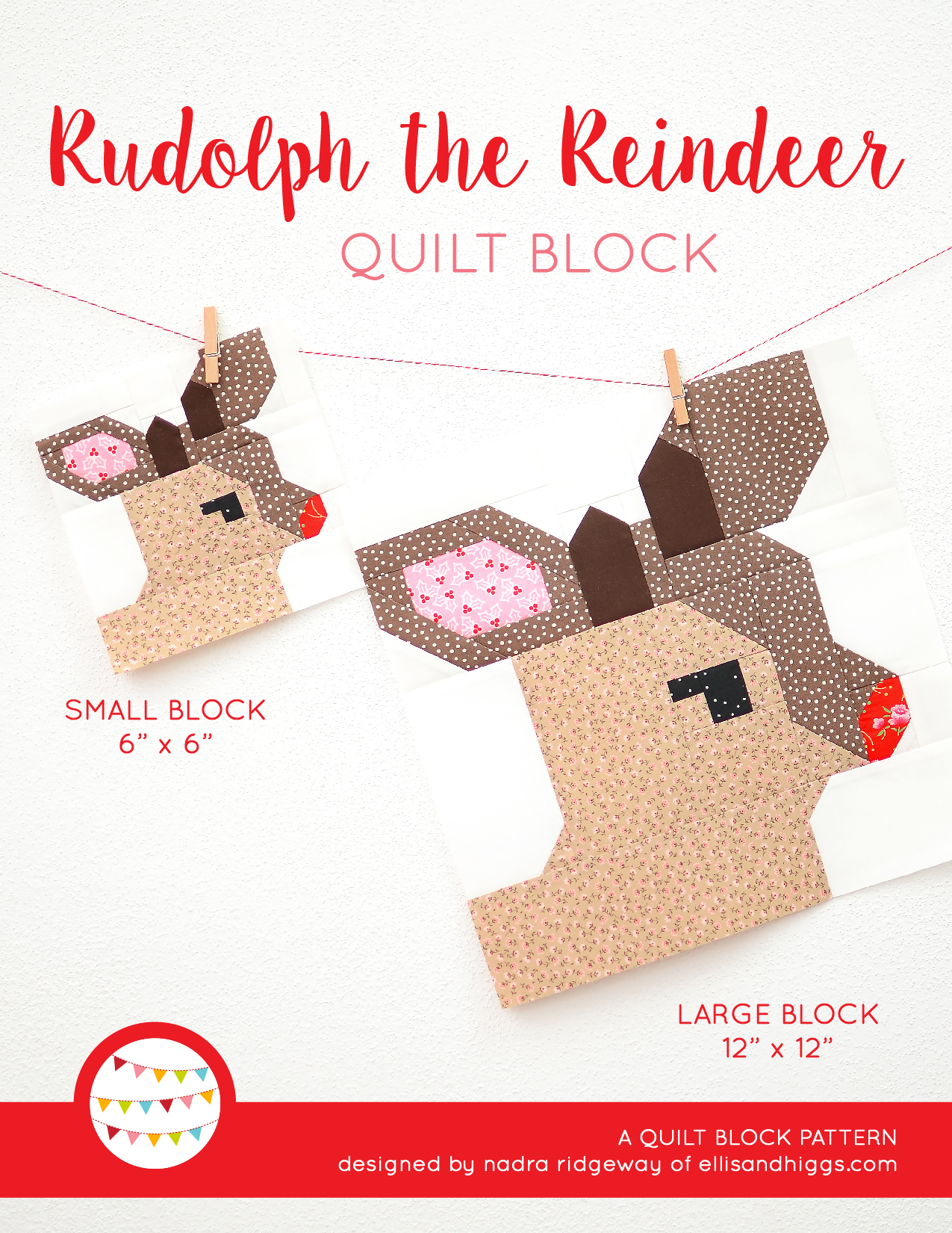 Reindeer Christmas quilt pattern