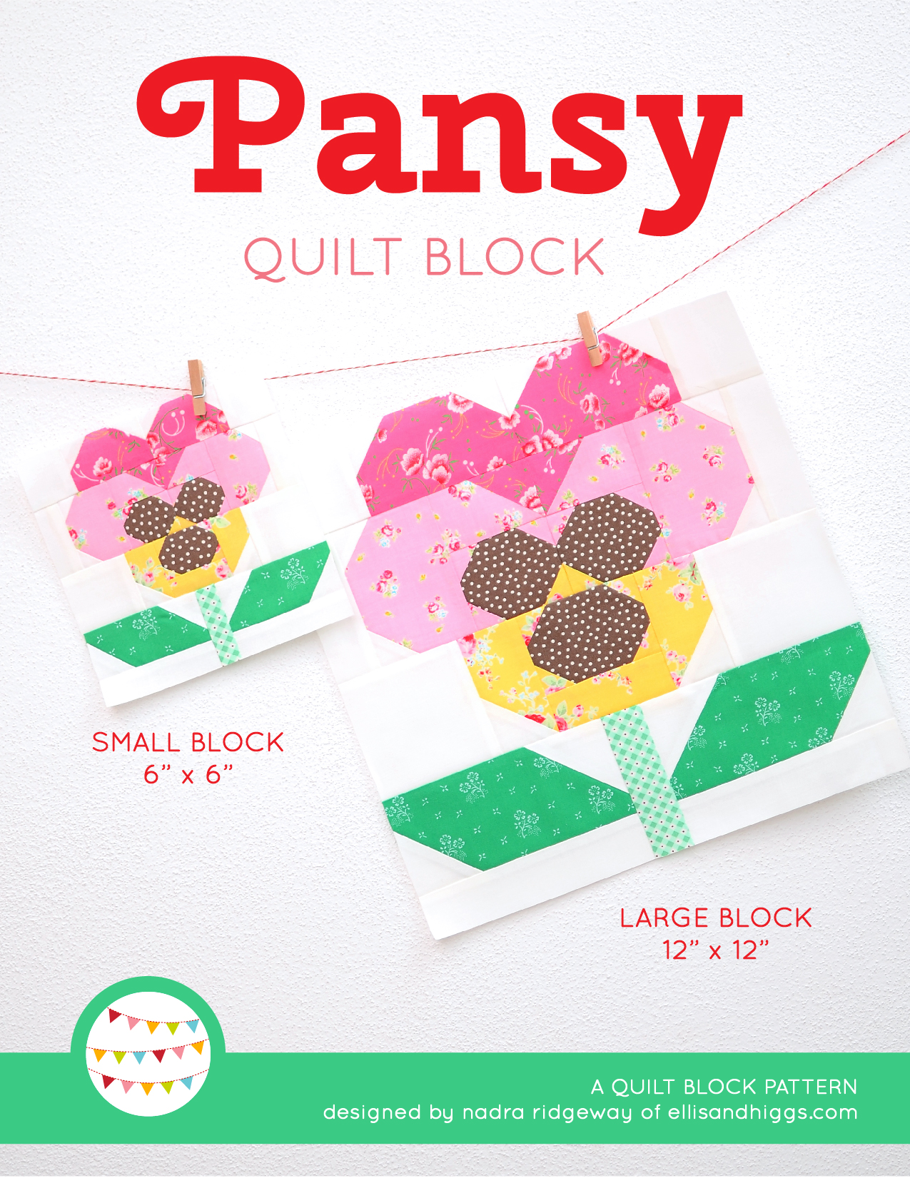 Pansy quilt pattern - Spring quilt pattern