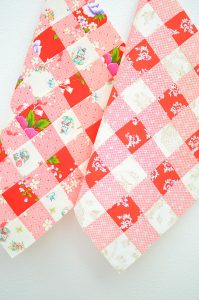 Picnic quilt blocks in red