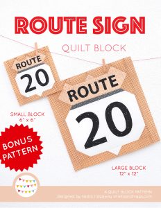Route Sign quilt pattern - Camping quilt patterns