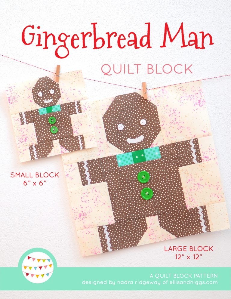 New Christmas Quilt Patterns Gingerbread Man Quilt Pattern ellis & higgs