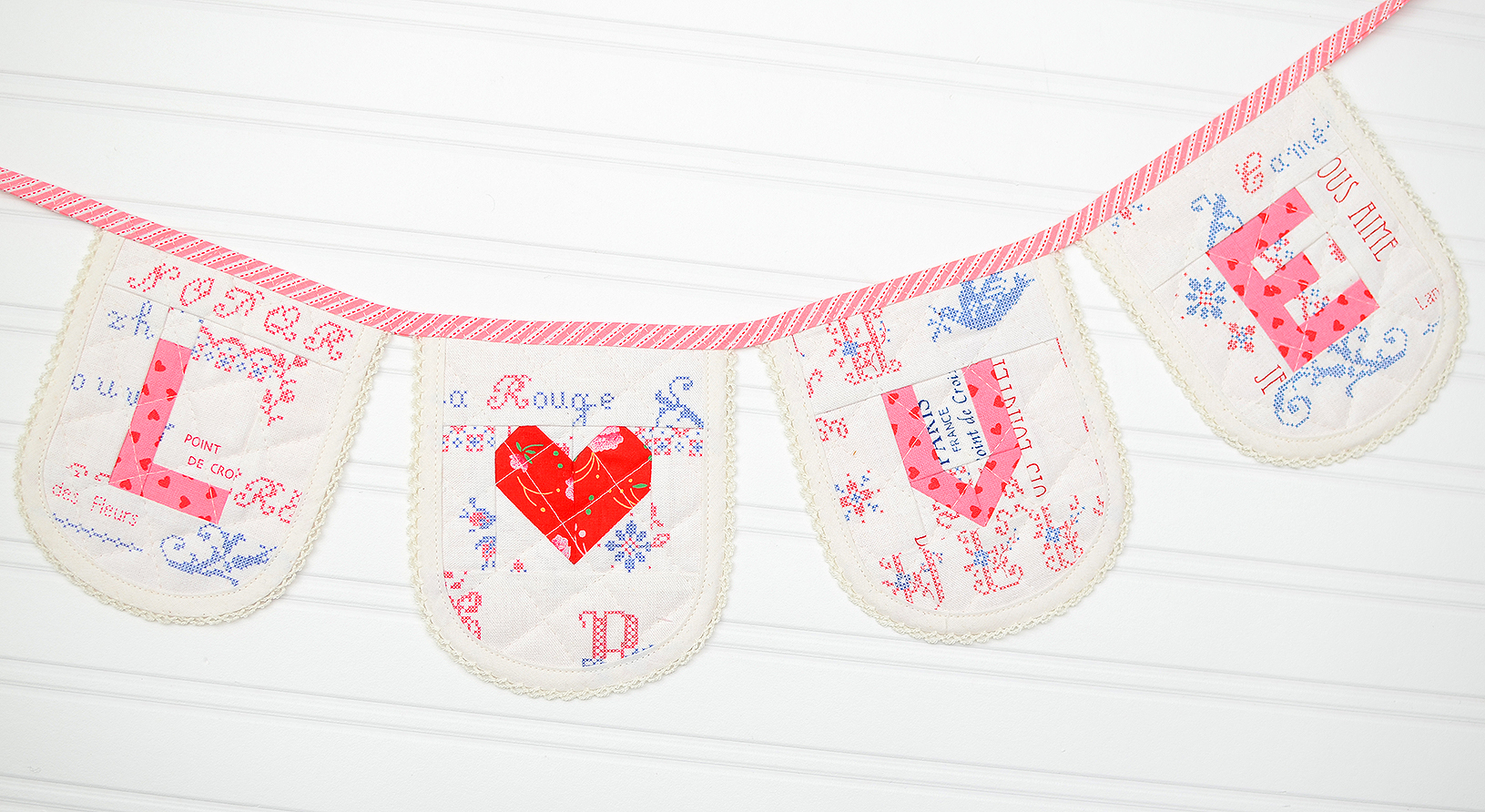 Quilted heart bunting tutorial - a heart quilt pattern by ellis & higgs